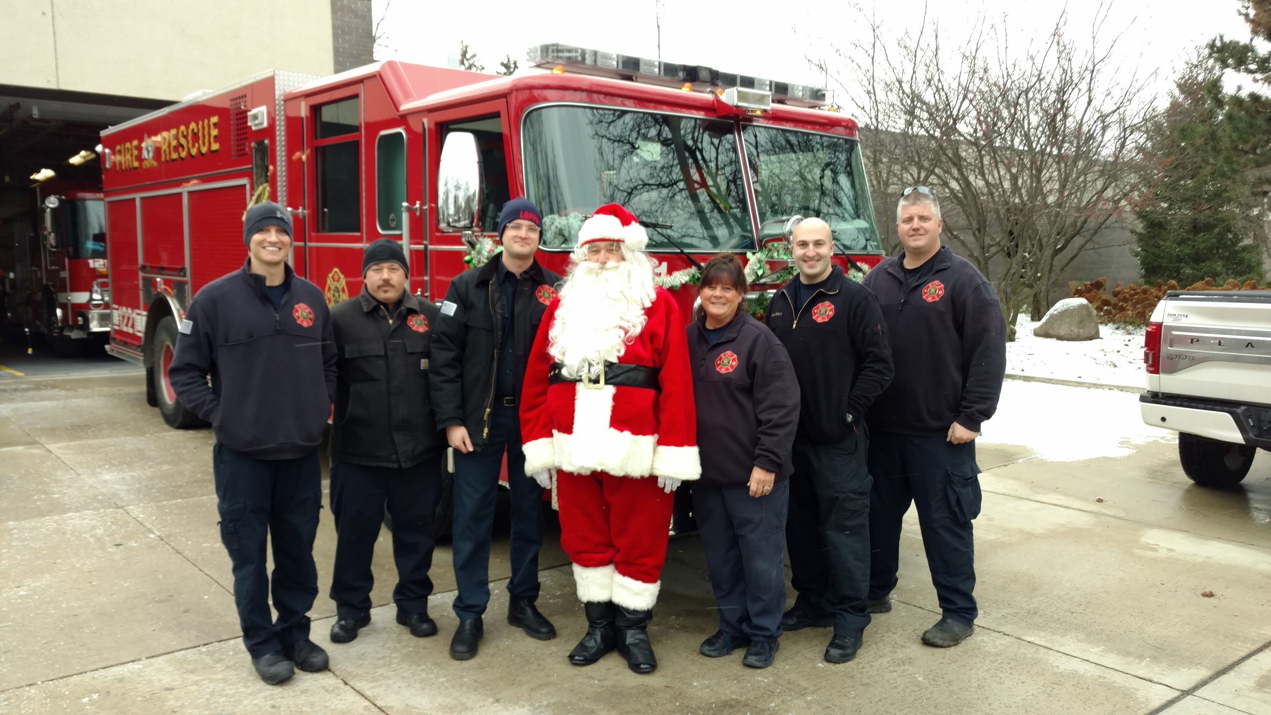 Santa with Fire Department