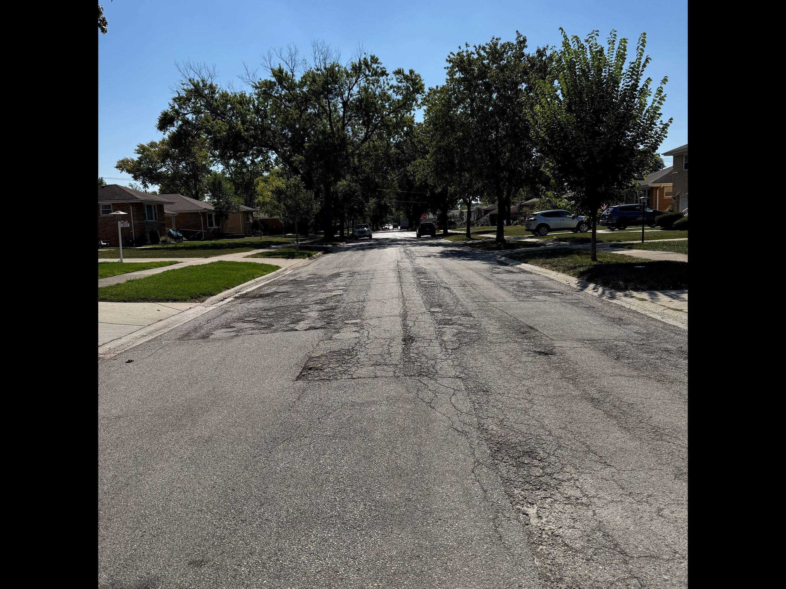 Example of road requiring repavement